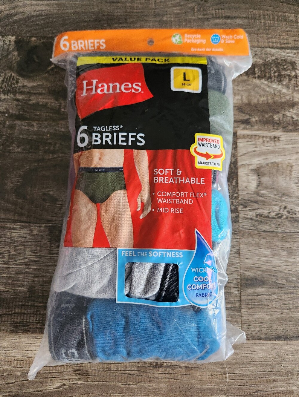 Hanes 6 Pack Tagless Briefs